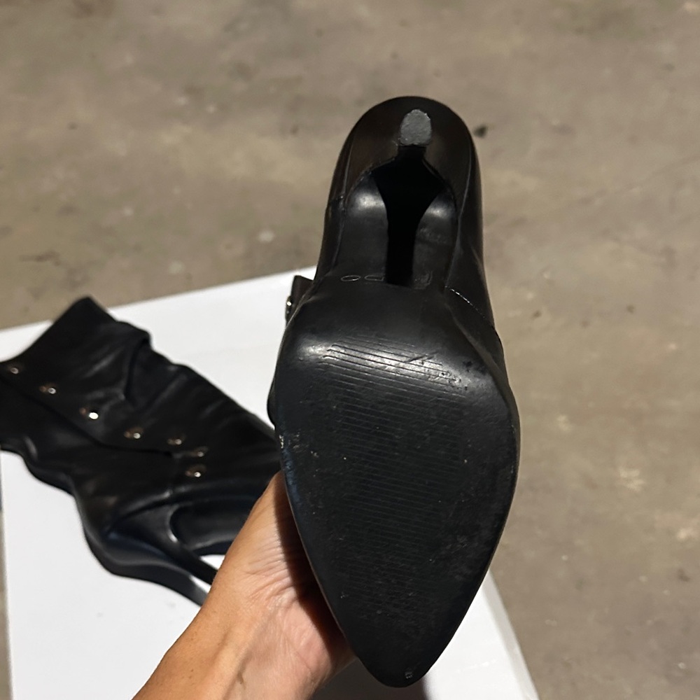 Aldo Black Studded Heeled Boots - Picture 3 of 6